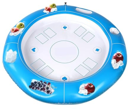 Schwimmender Spieltisch Für Pool | Aufblasbarer Kartenspiel-Tisch - Zusammenklappbarer Mit Snack-Getränkehalter Für Gruppen Camping Strandurlaub Cabana Beach Resort ermöglichen mühelose Rein