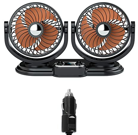 YUGSHNKFC Ventilador USB de 5 V con rotación de 360 grados para ventilador de cabeza grande, ventilador de coche de 2 engranajes con interruptor para kit de oficina, ventiladores USB, portátil