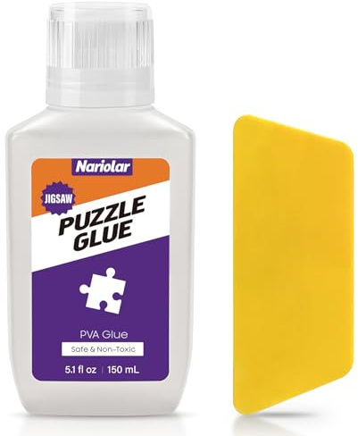 Nariolar 5.1 fl oz/150 ml Jigsaw Puzzle Glue Clear with Applicator, Suitable for Fixing and Hanging Puzzles, Quick-Drying