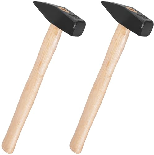 CHIHEUNG 2PCS Engineer Hammer, 35oz Brick Hammer with Wooden Handle, Fossil Hammers for Brick Cutting Wall Finishing