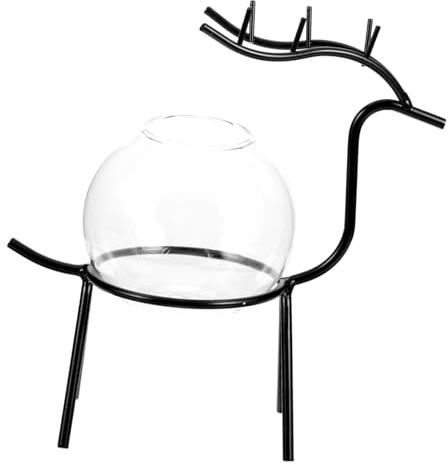 MOTHNUR Vase Hydroponique Verre avec Support Fer Petite Jardinière Intérieur pour Plantes Eau Décoration Moderne pour Salon Et Bureau