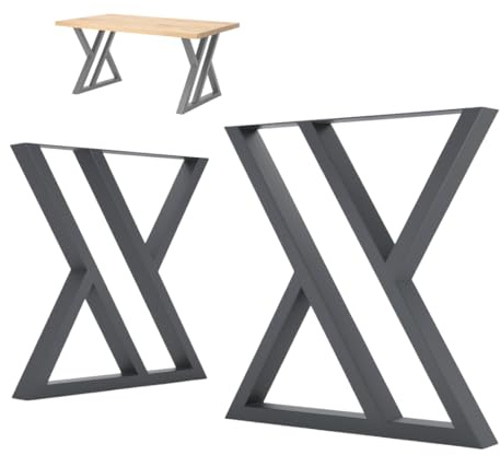 NWELD Tischfüsse Tischbeine Metall Zickzack Anthrazit 72x72x7cm Tischkufen DIY - Tischbein Set - Tischfuß Loft. Industriestil für Couchtisch. Esstisch. Schreibtisch