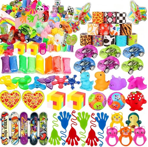 Gadget Compleanno Bambini, 52 pezzi Sacchetti per Feste per Bambini, Riempitivi per Feste, Piccoli Giocattoli Assortiti per Premi di Gioco, Sacchetti per Feste di Compleanno di Ragazzi e Ragazze