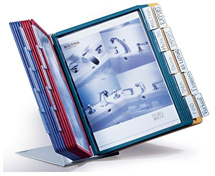 Durable 569900 blädderpanelställ Vario Table 20 med 20 A4-fickor i olika färger