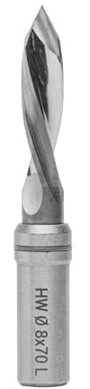 ENT 23127 Durchgangsbohrer VHW, Schaft (S) 10 mm, Durchmesser (D) 8 mm, NL 32 mm, SL 30 mm, L 70 mm, Links