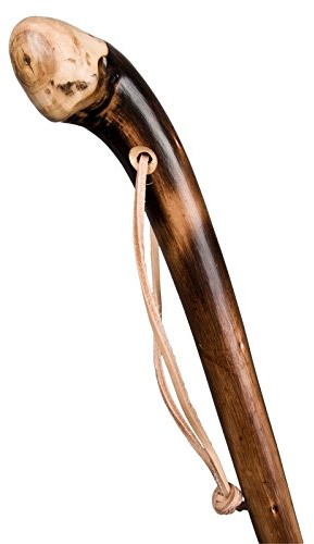 Stock-Fachmann Wanderstock Naturwurzel geflammt mit Lederschlaufe (100 cm)