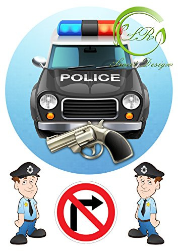 Tortenaufleger Polizei №2 Geburtstag, … Deckopapier, Zuckerpapier Ca. 20Ø