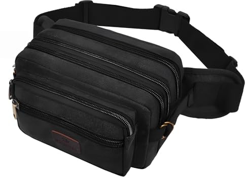 Bauchtasche Große Kapazität für Herren Damen, SUNSEATON Gürteltasche,Multifunktionale Sport Hüfttasche mit 6 Fächer Reißverschluss, für Reise Laufen Wanderung und Outdoor