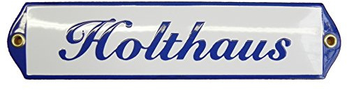 Namensschild Türschild Emaille 5x21cm Schild mit Wunschnamen | Premiumqualität, Hausschild, Vorbohrungen, Personalisierte, Hausnummernschilder, Türschild, Wunschtext