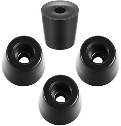 sourcing map Rubber Feet Buffers Pads D20x16xH20mm Buffer Feet Furniture Cutting Board Electronic Scale Leg Pads Anti-slip Black 4pcs
