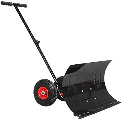 HENGMEI Pala da Neve Spazzaneve Manuale con Ruote Spartineve Strumento Efficace per Rimuovere la Neve, per vialetti e Giardini