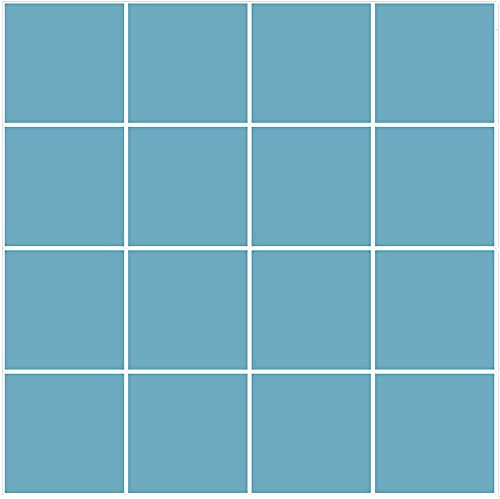 Hiseng Hiser Rectángulo Adhesivos Decorativos Azulejos Pegatinas para Baldosas del Baño, Mármol 3D Mosaico Estilo Cocina Resistente al Agua Pegatina de Pared, 10x10cm (Azul,30Piezas)