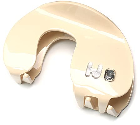 QinGoo Groß Acetat Haarklammer Damen Klauen Haarspange Schöne Haarschmuck Elegant Haar Accessoire, 8.5cm, 1 stück, Beige