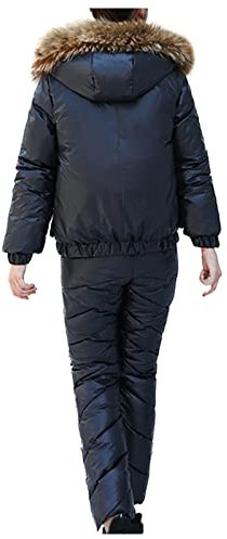 Schneeanzug Damen Zweiteilig: Skianzug Damen 2 Teilig -SkianzüGe Ski Und Snowboardjacke,Snowboardhose,Softshell Skijacke Mit Fellkapuze,Winter Ski-Set,Skinsuit,Snowboard Skisuit