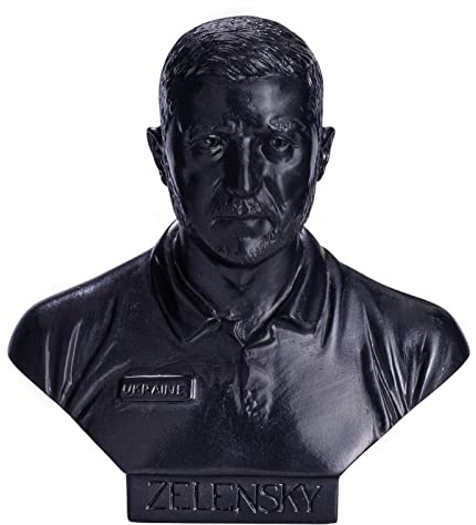 danila-souvenirs Ukrainischer Präsident Wolodymyr Selenskyj (Zelensky) Stein Büste Statue Skulptur 15 cm