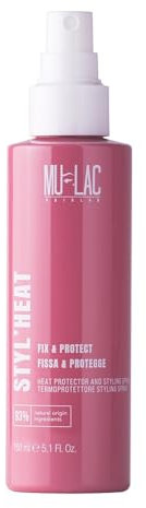 MULAC | STYL'HEAT - Spray Capelli Termoprotettore Styling, Previene la Formazione di Doppie Punte e Rotture, Facilita la Piega, Fissa lo Styling e Contrasta il Crespo, Vegan, 150ml
