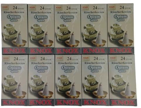 Sparpack Knox Räucherkerzen 10x Opium Größe M Räucherkegel 013260