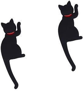 SOLUSTRE 2stücke Cartoon Cat Magnetischer Haken Traceless Kühlschrankmagnet Für Schlüssel Dekoration Und Aufbewahrung Für Whiteboards Schränke Und
