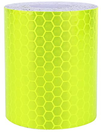 Ruban adhésif réfléchissant jaune fluorescent pour véhicules remorques vélos casques et camions (5 cm x 3 m)