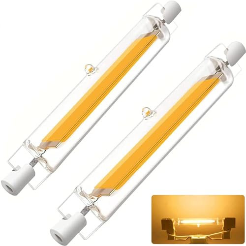 Lampadine LED R7S 118mm 20W Dimmerabile COB Hightlight Lamp, Equivalente a Lampada Alogena 200W, Bianco Caldo 3000K, 2000LM, Confezione da 2