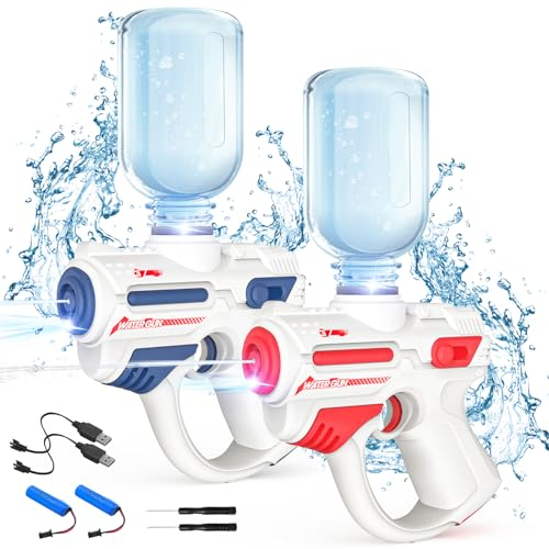 Pistola ad Acqua Elettrica per Bambini Adulti, 2 Pezzi Pistole ad Acqua Illuminate Grande Capacità, Adatte Feste Piscina Spiaggia Giochi Per Ragazzi e Ragazze, Giocattoli Estivi Regalo Compleanno