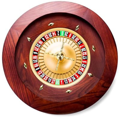 GeRRiT Roulette-Rad Russisches Roulette-Rouletterad-Set aus Holz mit Doppel-Null-Layout und Präzisionslagern für Game Night Essential Partyspiele
