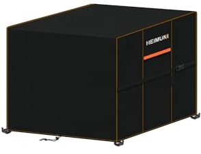 HEIMUNI Cube Garden Furniture Covers, 80x80x80cm Garden Table Covers Waterproof Small Cube Patio Furniture Cover, 420D Oxford Outdoor Square Rattan Table and Chairs Cover with Air Vent