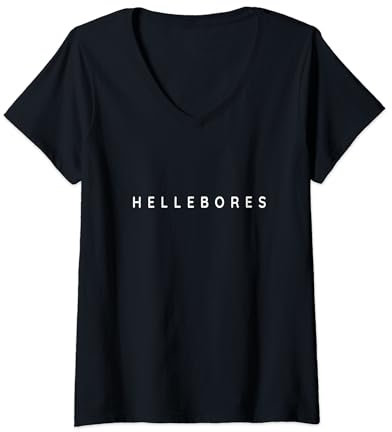 Femme Fleur hellébore/fleurs d'hellébore/police minimaliste T-Shirt avec Col en V