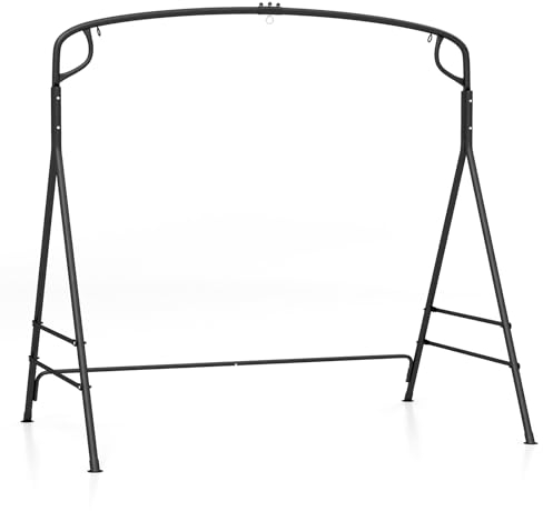 KOMFOTTEU Schaukelgestell Hängebankgestell, Schaukel Gestell für Hollywoodschaukel Schaukelbank, Gartenschaukel Rahmen aus Metall in A-Form, Hängesesselgestell 120 kg/160 kg belastbar (Modell 2)