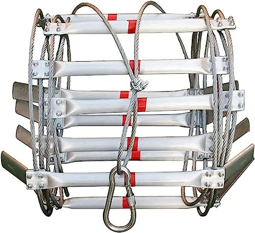 YXFAZPP Aluminum Emergency Escape Ladder, Portable Fire Escape Ladder For Rescue High-Altitude Work Escape Rope Ladder For Kids And Adults From Window And Balcony (3M/9.8Ft)