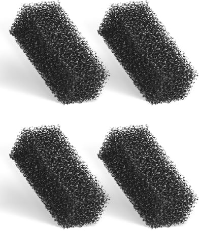 Pawfly 4 Pcs Replacement Filter Pads for 3-10 Gallon Internal Aquarium Filter, Fish Tank Filter Media Sponge, Black Bio Foam for Water Filtration