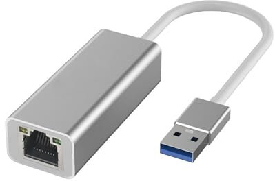 BEALIFE Scheda di Rete Senza Driver per Laptop Scheda di Rete USB Senza Driver alla Moda Facile da trasportare in Lega di Alluminio 1000M Office, USB（Argento）