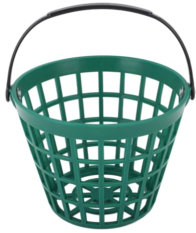 KJAOYU Ergonomischer Golf-Kugelkorb aus grünem Nylon-Kunststoff mit praktischem Griff – ideal für Golf-Enthusiasten, Trainer und Anfänger. Bietet Platz für bis zu 50 Golfbälle (Hält bis zu 50 Stück)