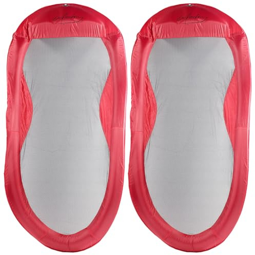 infactory Luftmatratze: 2er-Set Wasserhängematten 200 x 90 cm inklusive Transport-Tasche (Luftmatratze Wasserhängematte, Netz-Wasserhängematte für Poolspaß, Stuhl)