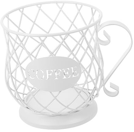 LABRIMP Porta Cialde Da Caffè in Metallo Cestino Per Capsule Organizzatore Per Tazze Per Bancone Design A Filo Lettere Scavate