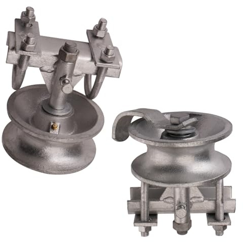 Sliding Gate Rollers, 5 Rear Pipe Track Wheels for Chain Link Sliding Gates, 1 7/8 Round Post, 1 7/8 or 1 5/8 for Chain Link Fence Gate Frame, Double U - Pack of 2