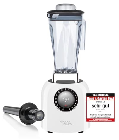 bianco di puro® Hochleistungsmixer Puro S Smoothie Maker 8 Mixprogramme 2 Liter Mixbehälter BPA-frei - Weiss