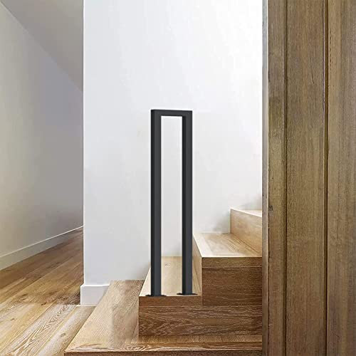 Pasamanos de hierro forjado para porche delantero y barandilla de escalera, riel de seguridad de metal moderno para escalones de cemento y madera, 50 cm