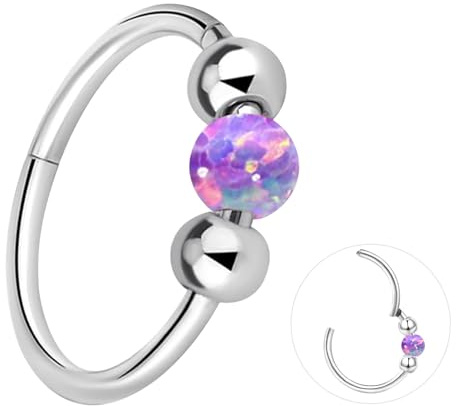 ESHIONER G23 Titan näsring septum piercing smycken helix brosk snäcka gångjärn segmentringar tragus läppringar 18g 16g 8mm/10mm vit blå rosa opal allergivänlig