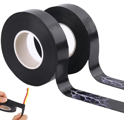 Pejlnd Isolierband Schwarz,2 Stück 0.8 * 25mm Selbstverschweißendes Klebeband Wasserdicht,Selbstverschweißendes Isolierband für Schutz, Schlauch Notfallreparatur, Bündeln und Reparieren von Kabeln