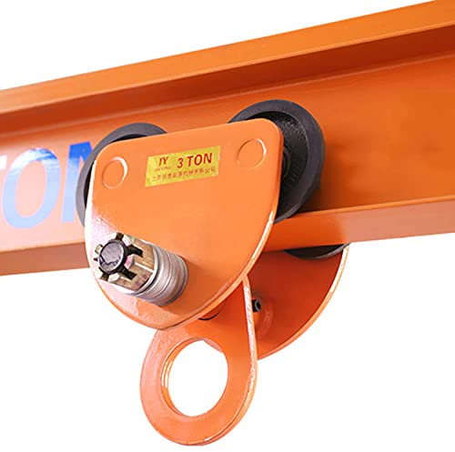 Heavy Duty Manual Trolley 0.5T~3T Load Capacity, Push/Pull Biaxial Track Roller I-Beam Manual Trolley, Adjustable Width Roller Trolley Crane Lift(Size:6600LBS,Color:A)