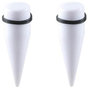 Mesnt Dehnstäbe Tunnel Set Ohr Expander Plug18mm, 2PCS Acryl Tapers Ohr Tunnel Piercing Set, Weiß