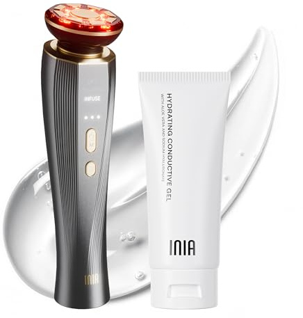 INIA 3-in-1 Skin Tightening Device True Beauty Glow Facial Massager Red Light Therapy for Face and Neck