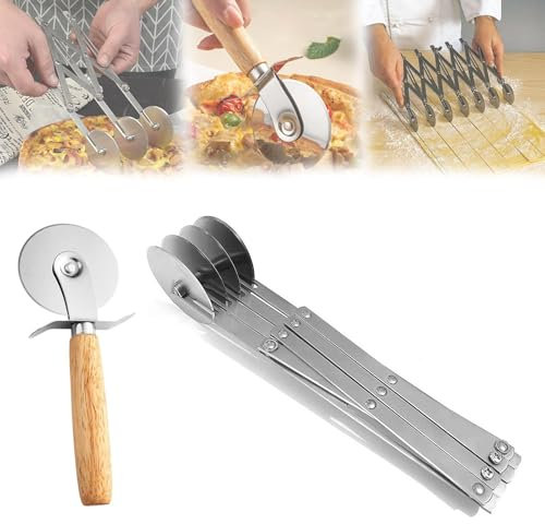 3/4/5/7 Wheel Cutter Dough Divider Side Pasta Roller Steel Peeler Tool Pizza E7H2 Stainless Pastry Adjustabl