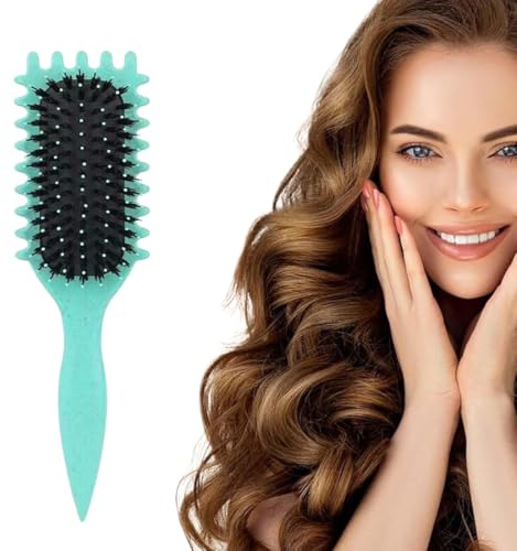 Curl Brush, Cepillo Multifuncional para Rizos, Define Styling Brush, Cepillo para Definir Rizos Verde, Cepillo para Cabello Rizado para Peinar, Dar Forma