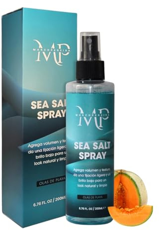 Spray de Sal Marina para Cabello – Sea Salt Spray– Volumen y Textura Natural con Algas, Aloe Vera y Alga Roja – Estilo Playa para Hombres, Mujeres y Niños – 200 ml – Aroma Melón