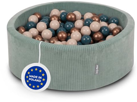 KiddyMoon Piscine À Balles Enfants Mousse 90X30cm/300 Balles pour Motricité Bébé