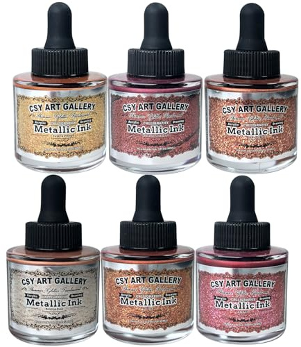 CSY art gallery Metallic-Acrylfarbe –Bastelfarbe –Kalligrafietinte, 29,5 ml (1 oz) (Ice Lake Mountains Set) (Saturn Twinkles Set)