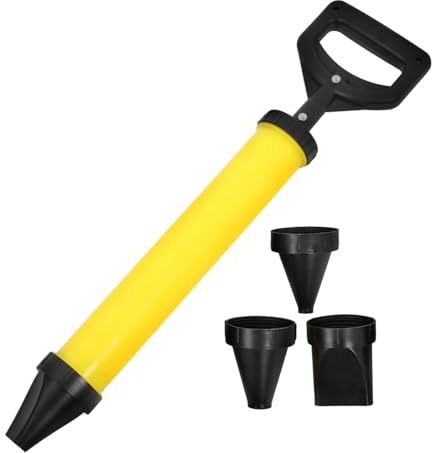 Angoily Manual Stainless Steel Grout Applicator Pump with Thickened Caulking Tube and Nozzles, 4-in-1 Cement Grouting Sprayer for Wall Crack Filling and Masonry Repair Tools
