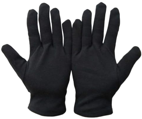DIKACA 12 Paar Baumwollhandschuhe Größe S Feuchtigkeitsspendende Schmuckhandschuhe für Gartenarbeit Reinigung und Industrie Schutzhandschuhe mit Angenehmem Tragekomfort